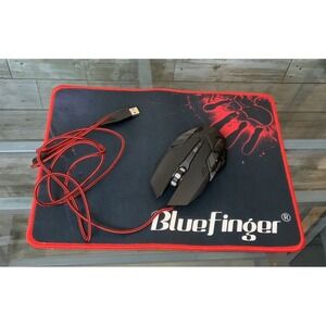 BlueFinger Gaming Computer Mouse and Mouse Pad USB Wired 11.8"x9.8" Pad